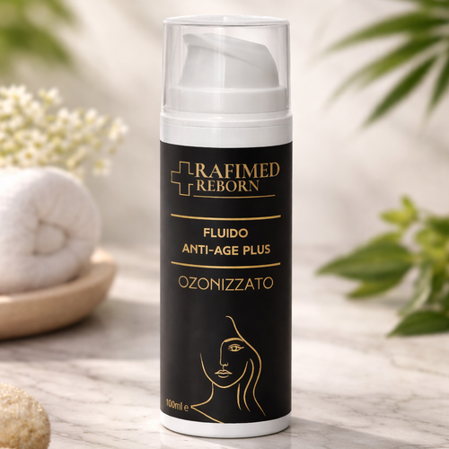 Fluido Anti-Age Plus Ozonizzato Rafimed — trattamento anti-rughe naturale pelle matura